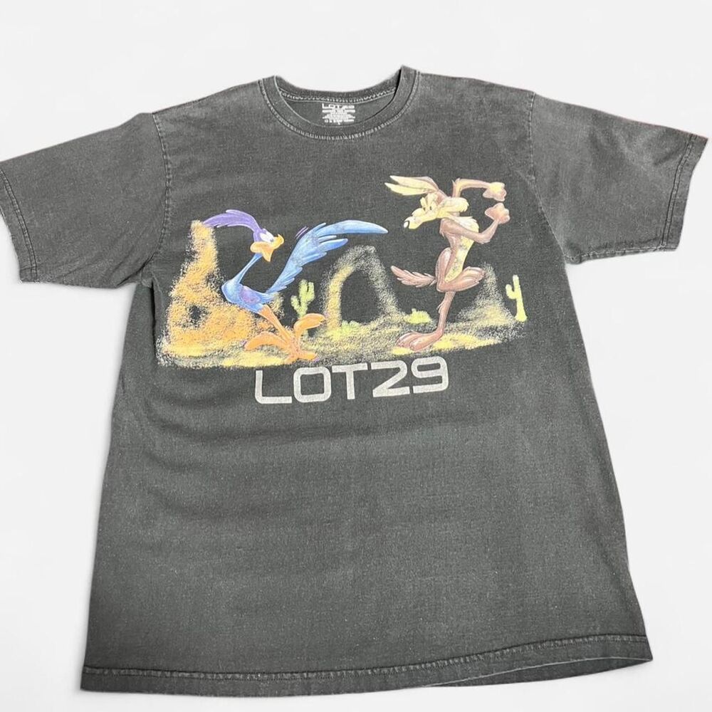 Lot29 Looney Tunes Wile E Coyote Road Runner Graphic T-Shirt Mens XL Faded Black